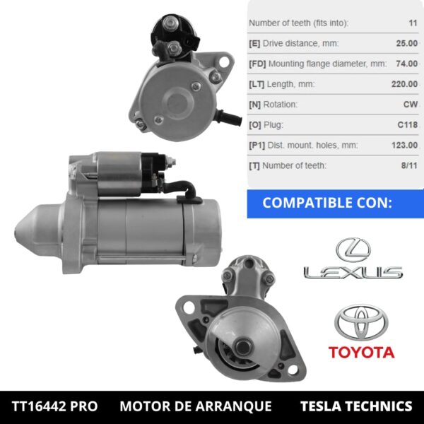 TT1644220PRO_4.jpg TT16442 PRO, Motor de arranque, 12V, 2KW